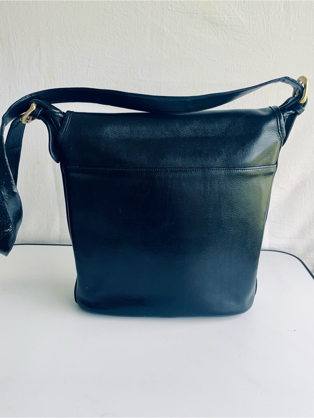 VINTAGE COACH 4115 WHITNEY BLACK LEATHER CROSSBODY DUFFLE  BAG - Picture 8 of 13